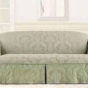 SofaSure Fit Matelasse Damask Box Cushion box SOFA slipcover SAGE washable f